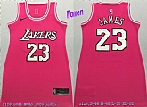 Women Lakers 23 LeBron James Pink Nike Swingman Jersey